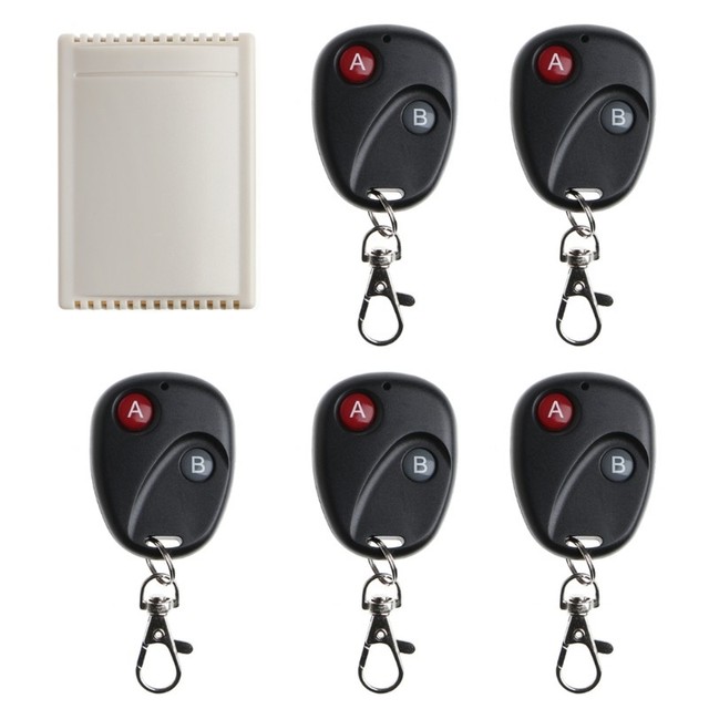 DC12V 2CH Wireless Remote Control Switch Receiver 5 Transmitters For