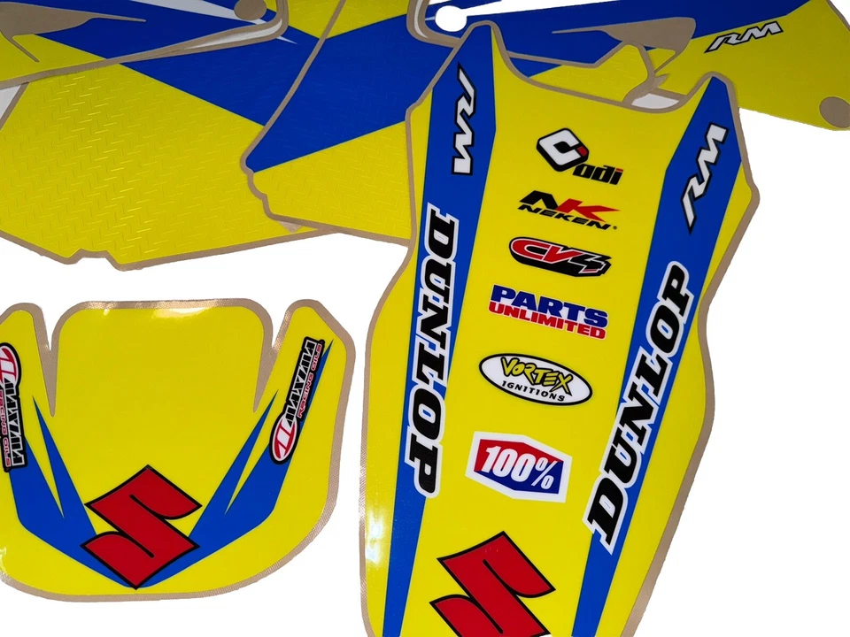 Kit de gráficos Suzuki RM125 RM250 2002-2008 21 mil brillo motocross MX calcomanía pegatina Foto 2 de 4