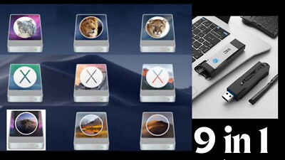 9-in-1 Mac OS Bootable USB Flash Drive With Guide Repair Service