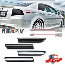 4X White LED Smoke Front Rear Side Marker Light For 07-08 Acura TL *Type S Only*