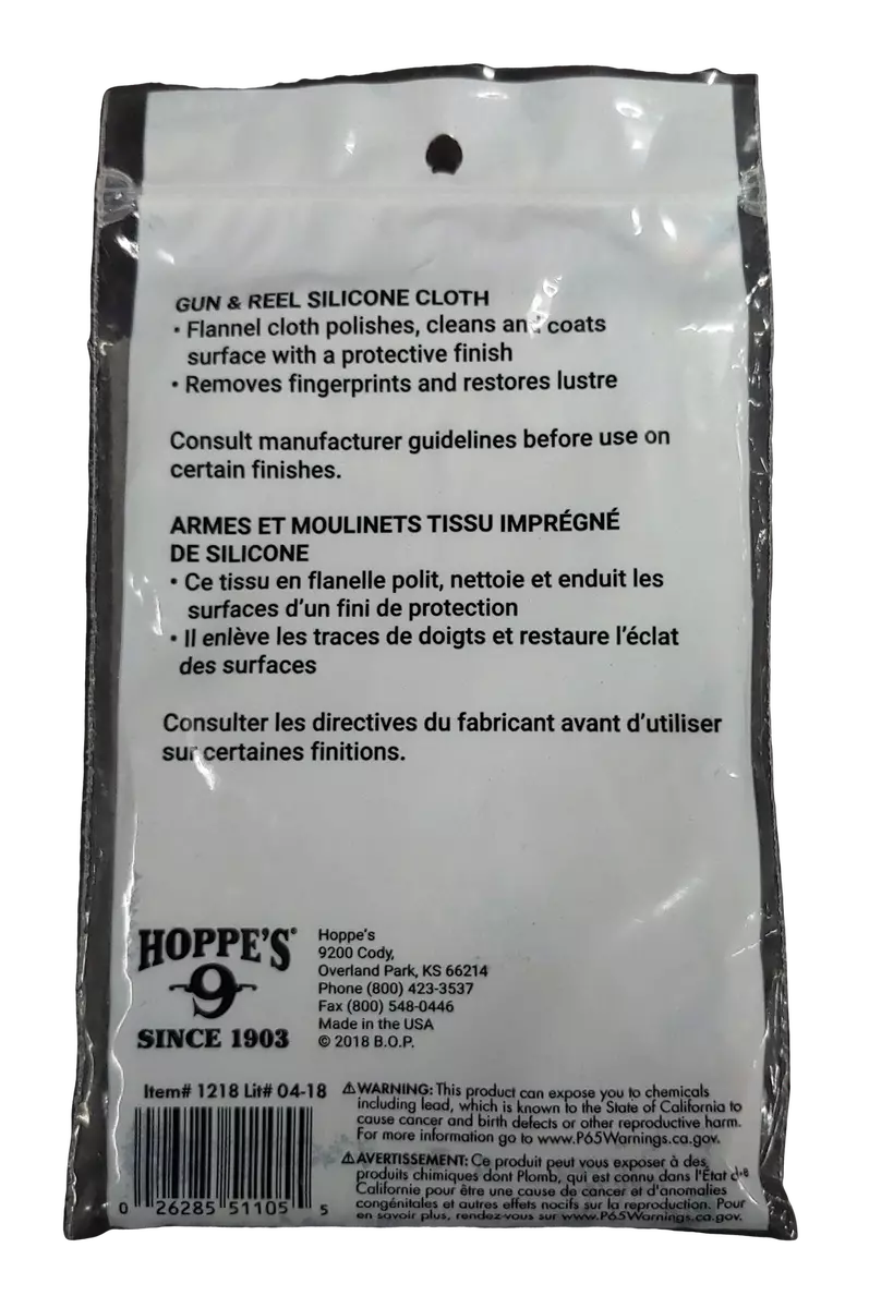 Hoppes Silicone Gun/Reel Cleaning Cloth to Remove Corrosive