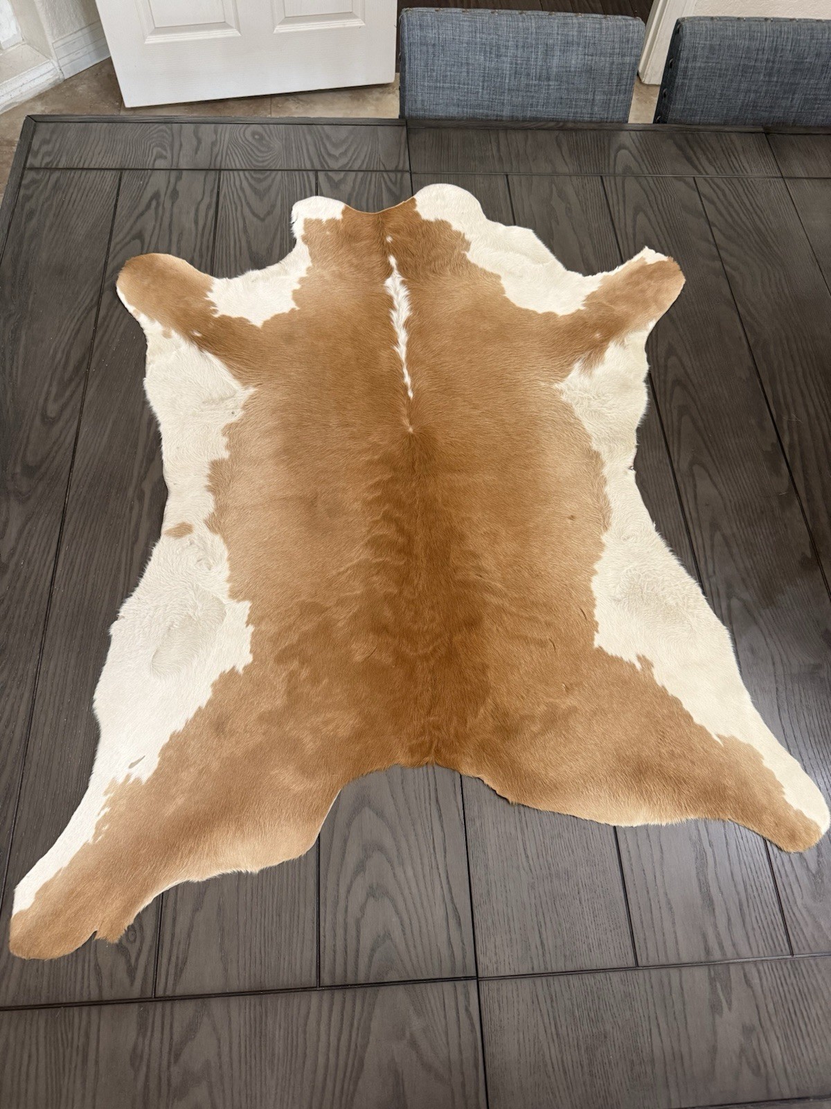Natural Cowhide Area Rug Brown and White