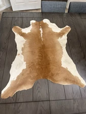 Natural Cowhide Area Rug Brown and White
