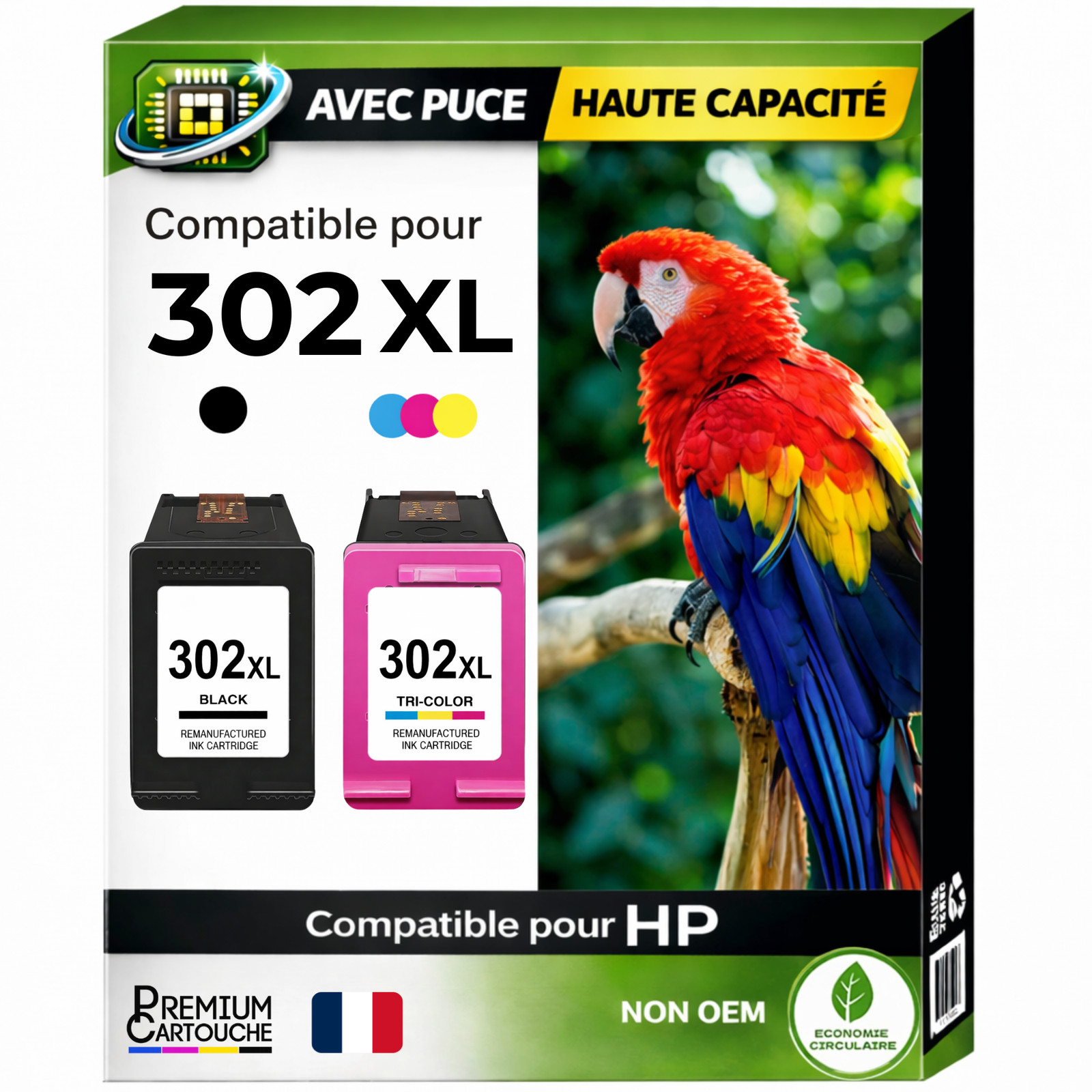 Cartouches HP 302XL encre pour photos de famille et devoirs scolaires