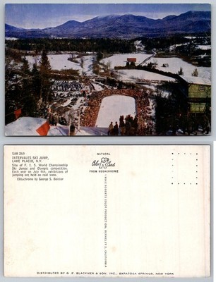 Intervales Ski Jump Lake Placid NY Postcard FIS World Championship
