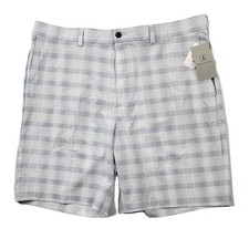 PGA TOUR Performance Golf Shorts Men 40 Grey Winds Plaid Wicking UPF 50 NEW