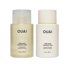 OUAI Fine Hair Shampoo Conditioner Set, Travel 3 Fl Oz Pack of 2 , White