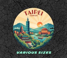 TAPEI - TAIWAN - Travel Sticker High Quality DieCut Laptop Suitcase