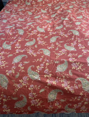 New Pottery  Barn Florence Queen Duvet Cover Paisley Floral Rust Green Cotton