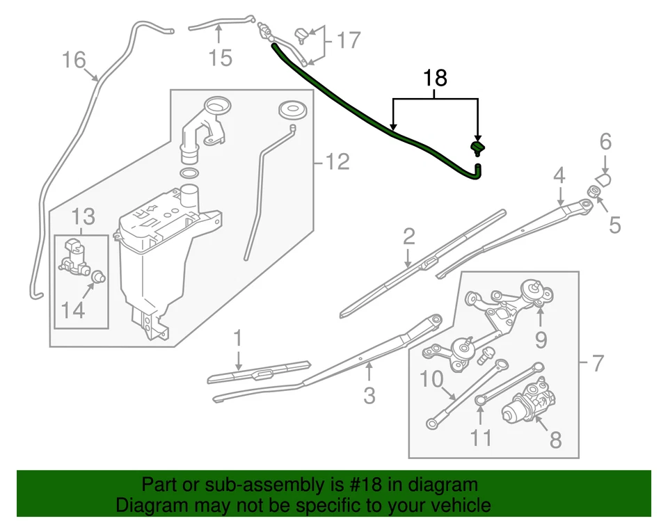 Boquilla limpiaparabrisas izquierda conductor Nissan Versa Note fabricante de equipos originales 28933-9MF0A Foto 2 de 2