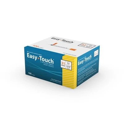 EASY TOUCH EasyTouch Syringes U-100 31G, 1 CC, 5/16" ( 8 mm) Yellow Lab Suplies Disposi.