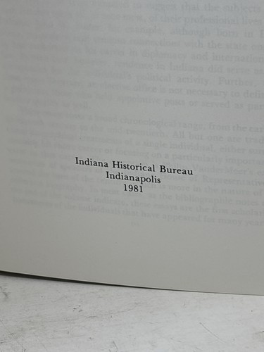 Their Infinite Variety Essays on Indiana Politicians 1981 Indiana Historical New - Picture 5 of 6