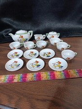 VTG 1930's Mother Duck And Baby Duck Child's Tea Set, Made In Japan, Set Of 15