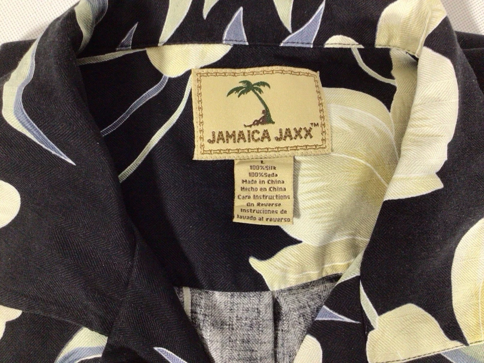 Camisa de campamento hawaiana Jaxx Jaxx para hombre L seda floral manga corta abotonada Foto 2 de 4