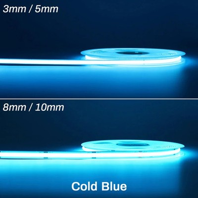 3mm 5mm 8mm COB LED Strip 12V 24V Dimmable Tape LED Ice Blue Yellow Red Green Pi