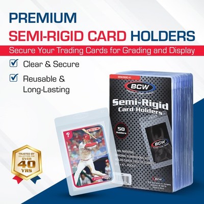 Kitoyz Lot de 50 porte-cartes semi-rigides pour cartes à collectionner avec protecteur de carte