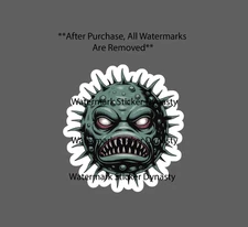 Germ Sticker Waterproof Decal Cell Parasite Monster Horror Scary Gift Virus NEW
