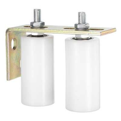 1Set Slide Gate Guide Roller, 4'' Nylon Gate Support Rollers with Bracket, White