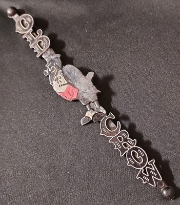 Pre-1965 Black Old Crow Whiskey Ornate Advertisement Plastic Swizzle Stir Stick