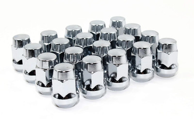 20 pcs Wheel Lug Nuts Chrome Bulge Acorn 1/2-20 Closed End 1.4'' XL Tall 3/4'' Hex