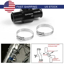 20mm Black Water Temp Temperature Joint Pipe Sensor Gauge Radiator Hose Adapter