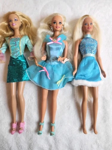 Vintage Barbie Dolls Teen Skipper Fashion Avenue Dress Lot Of Three Blonds