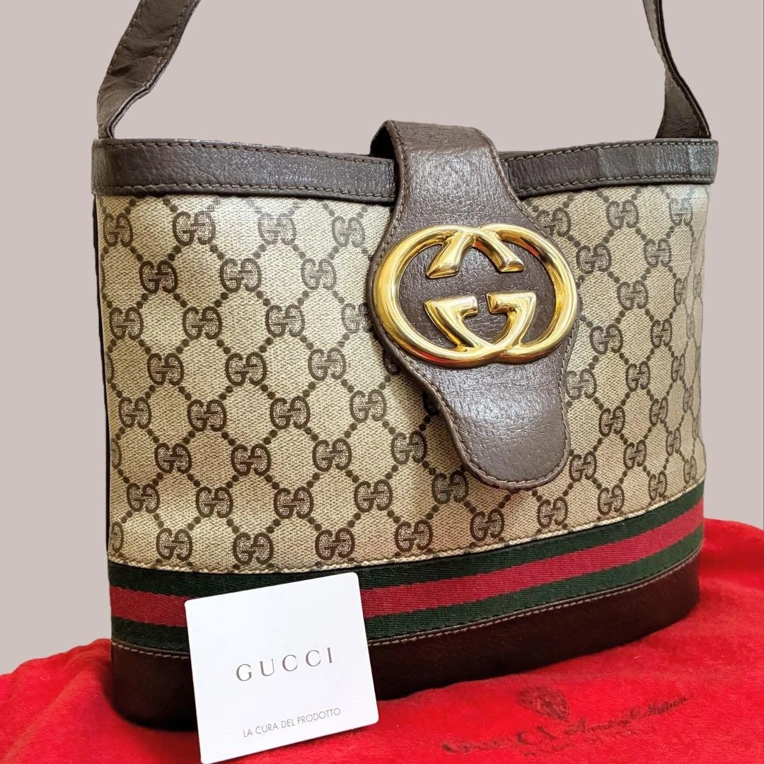 Sac à bandoulière Gucci en forme de seau Gg Sherry Line grand logo m2_0424