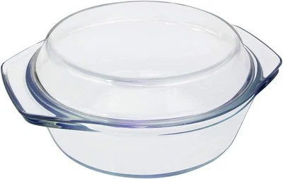 KARADROVA Small Casserole Dish with Lid, 0.65L 15cm, Individual Glass
