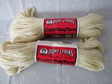 Lot of 2 Skeins Aunt Lydia's Heavy Rug Yarn 100 Polyester 6 yards - Natural 905