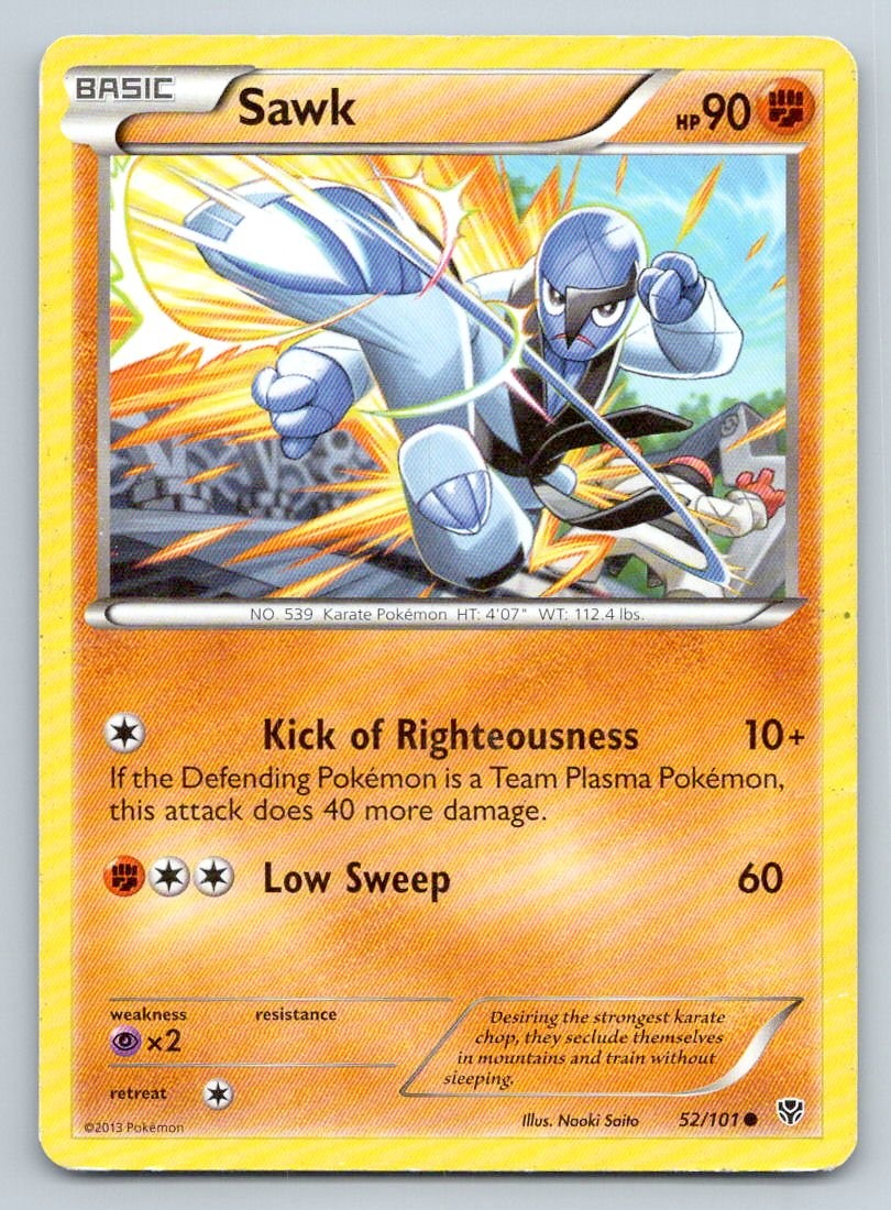 Pokemon Sawk 52/101 Plasma Blast PLB C MP
