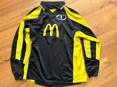 Shirt Torwart Nr.1 schwarz gelb Gr.L McDonald´s Langarm Trikot
