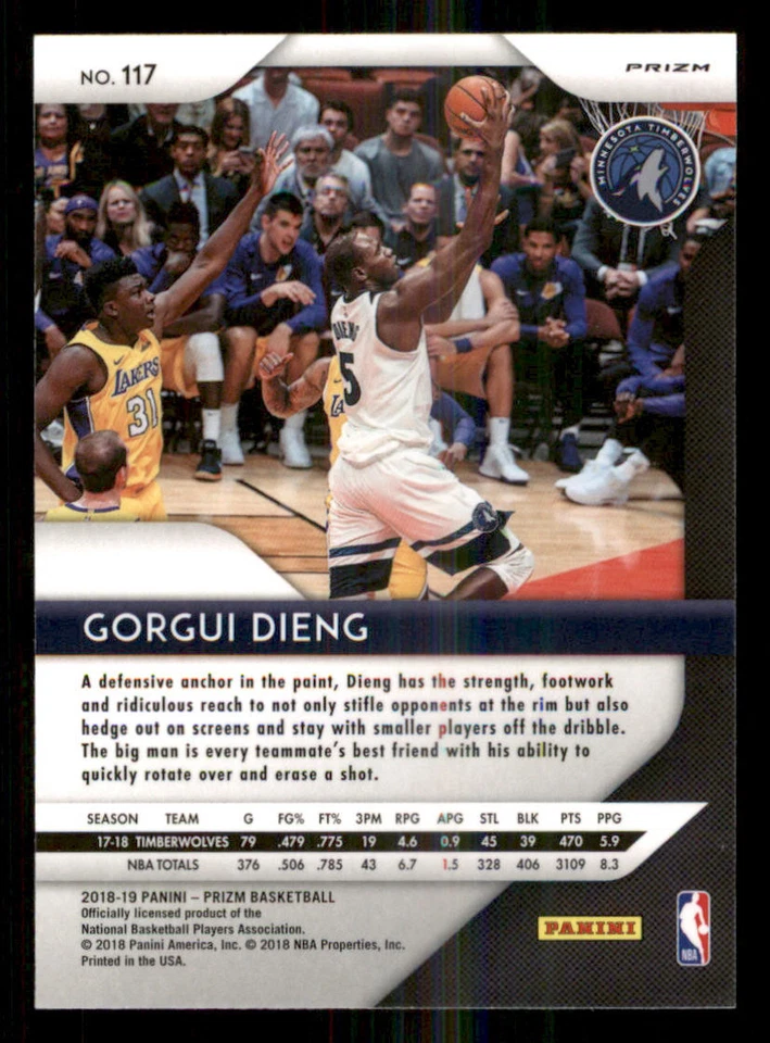 2018-19 Panini Prizm Prizms Fast Break #117 Gorgui Dieng - Image 2 of 2