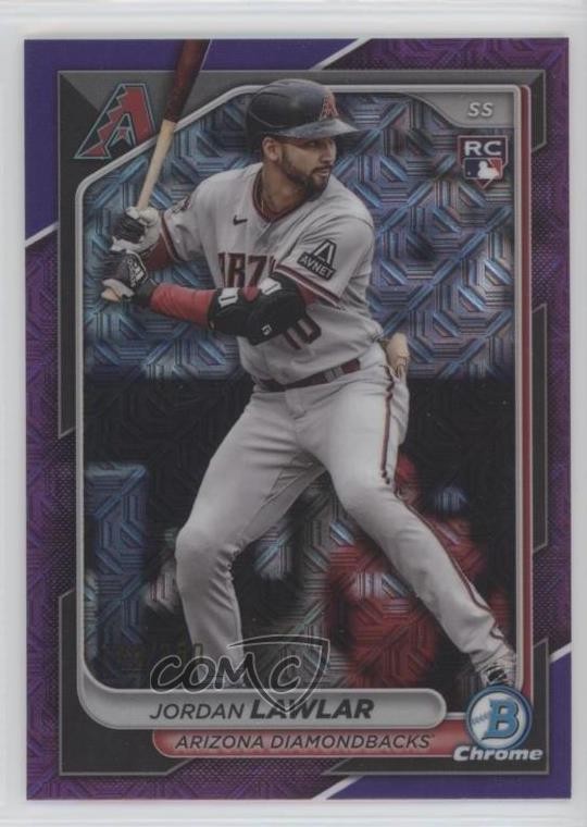 2024 Bowman Chrome Mega Box Purple Mojo Refractor 125/250 Jordan Lawlar #55 po7