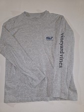 Vineyard Vines Long Sleeve T Shirt Youth Large Gray Whale Logo Shark Graphic Tee