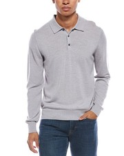 Mette Merino Wool Polo Sweater Men's Grey S