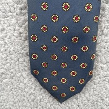 Brooks Brothers Makers Silk Necktie Tie Blue Red Geometric Mens Vintage