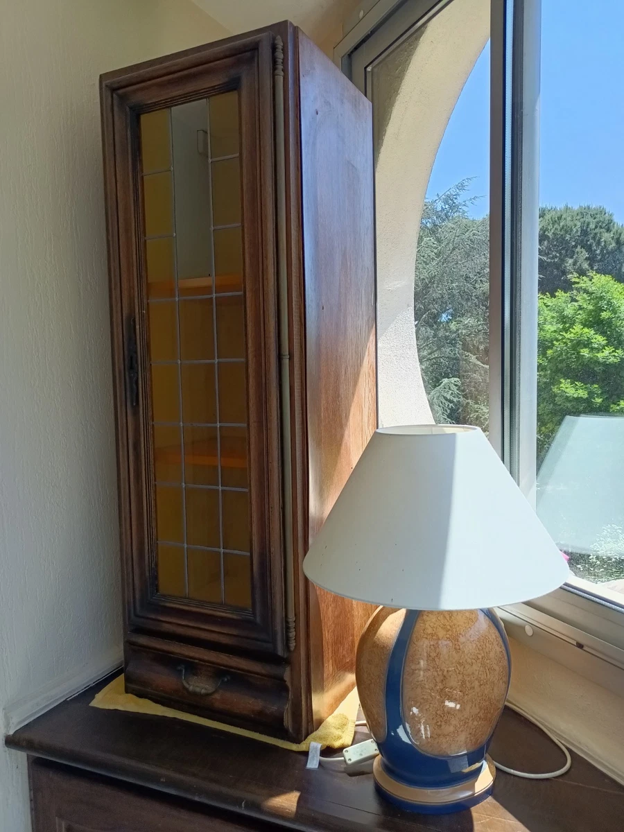 Grande Bibliothèque En Merisier - H 220 Cm L 190 Cm P 51 Cm - État Neuf