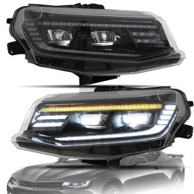 2*VLAND LED Scheinwerfer für 2016-18 Chevrolet Chevy Camaro Gelb Dynamic Blinker