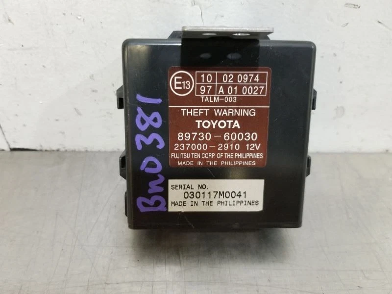 03 2003 TOYOTA LANDCRUISER THEFT LOCKING CONTROL MODULE 8973060030 - Imagem 2 de 4