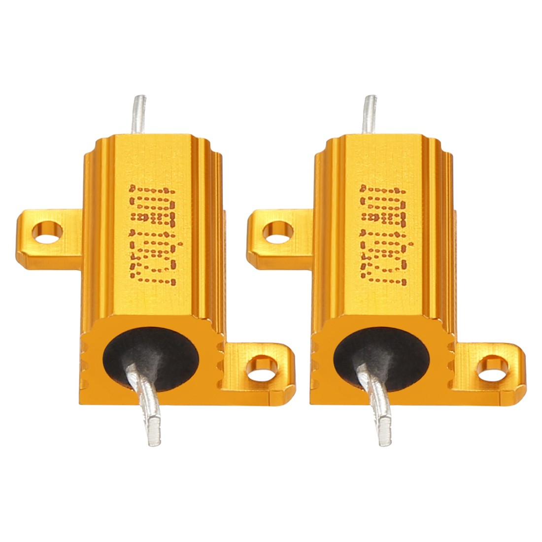 2 Pcs Aluminum Case Resistor, Great for Daily Use (Gold, 10W 10 Ohm)
