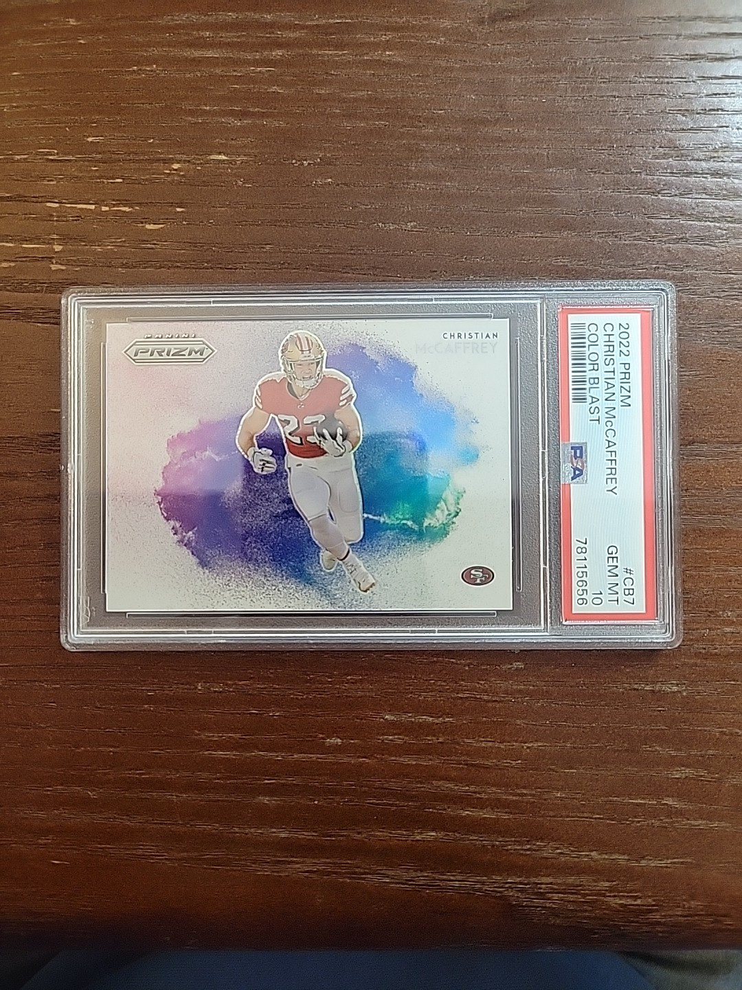2022 Panini Prizm Christian McCaffrey Color Blast Gem Mint PSA 10 49ers