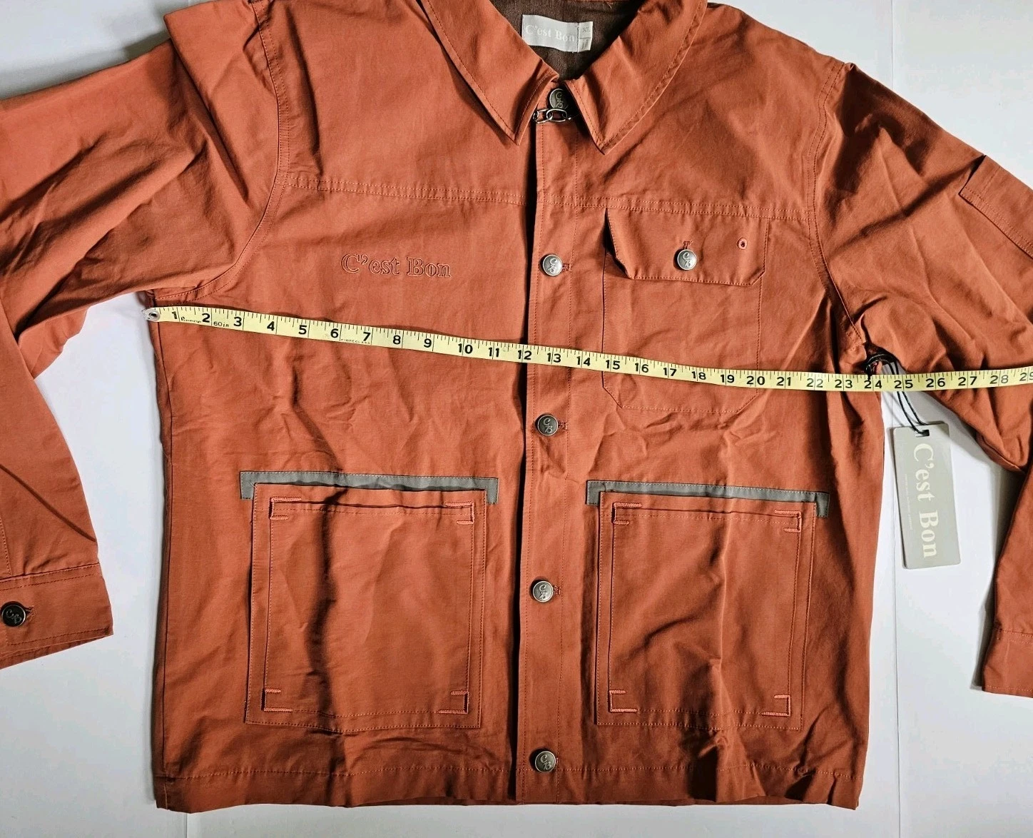 C'est Bon Work Jacket Burnt Orange Zip Up Men's SZ XL Urban Mod Work Chore Nwt - product detail image 7