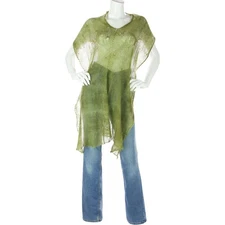 Groovy Boho Hippie Gypsy Festival Kid Mohair Silk Knit Scarf Shawl Sweater Tunic