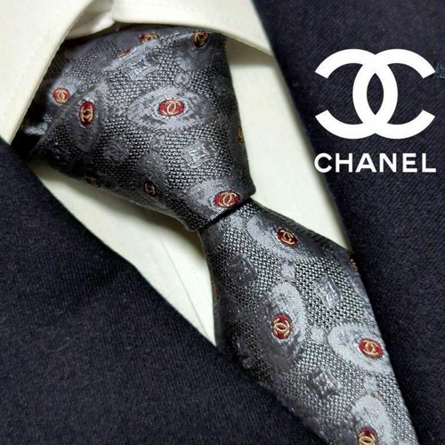 Chanel Corbata Coco Mark Komon Jacquard Alta Marca Lujo Seda Brillante