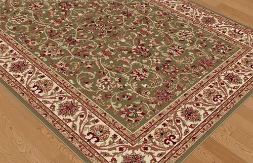 5x5 Octagon Sensation Green Vines Leaves 4815 Area Rug - Approx 5' 3" x 5' 3" - Picture 2 of 2