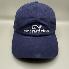 Vineyard Vines Hat Cap Strap Back Blue Spell out Casual Preppy Adjustable Mens