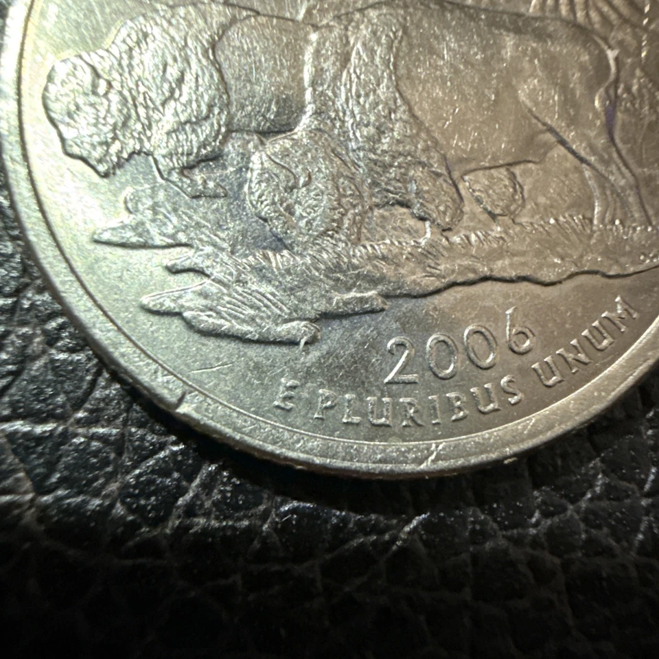 2006 P North Dakota Quarter Initials Cuds Double Collar Rim Clash + Muti Error - Image 2 of 4