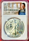 2021  American Silver Eagle $1 MS 70 NGC Eagle 35th Anniversary Ronald Reagan