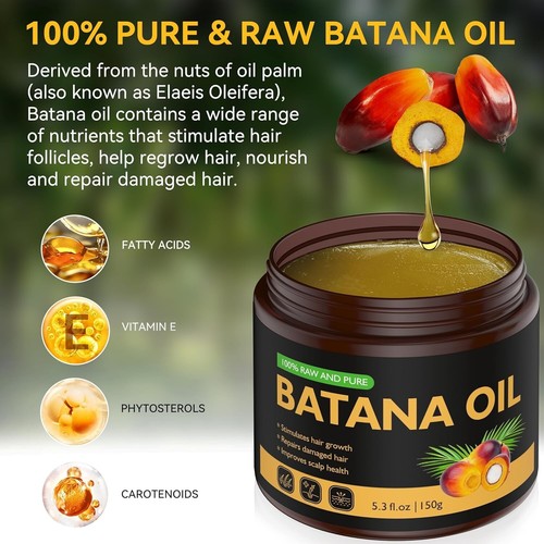 Raw Batana Oil for Hair Growth, 100% Natural Pure, Dr. Sebi Organic Batana Oil f - Picture 2 of 7