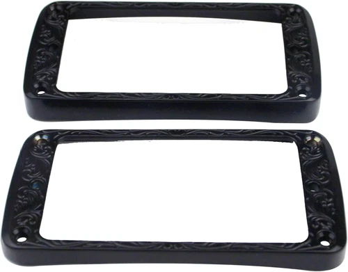 Guyker Curved Bottom Metal Humbucker Pickup Mounting Ring Set - Black - PR006 